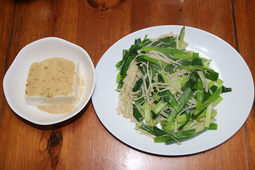 野菜炒め・豆腐