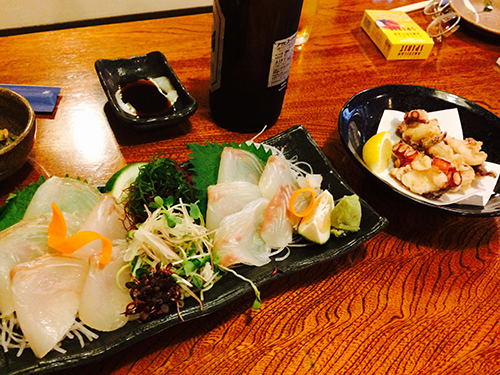 刺身・タコの唐揚げ