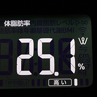 体脂肪率測定値20日目