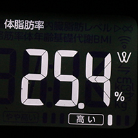 体脂肪率測定値25日目