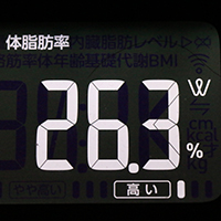 体脂肪率測定値14日目