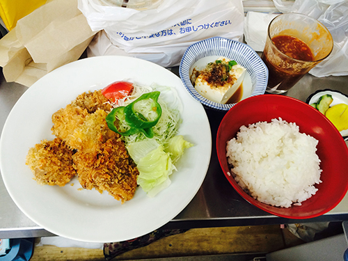 とんかつに豆腐に白ご飯
